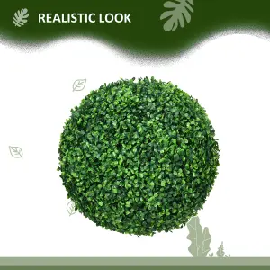 HOMCOM Set of 2 Artificial Topiary Balls Indoor Outdoor Faux Boxwood Balls