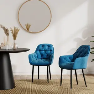 Yazmin Upholstered Dining Chair (Set of 2) Blue