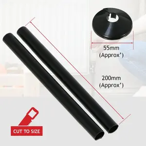 SPARES2GO Radiator Pipe Covers Shroud Collars Sleeve Black 15mm x 200mm