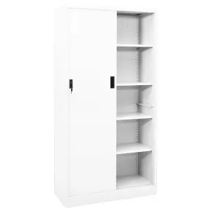 Berkfield Office Cabinet with Sliding Door White 90x40x180 cm Steel