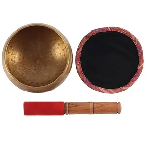 12cm Beaten Brass Singing Bowl for Relaxation