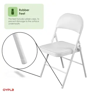 Oypla Heavy Duty White Padded Folding Metal Desk Office Chair Seat