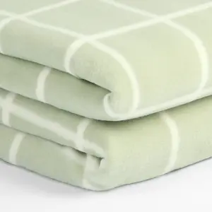 Check Polar Fleece Throw Winter Warm Soft Blanket