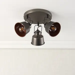 Bellecombe Matt Copper effect 3 Light Spotlight