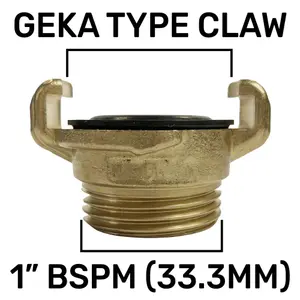 Professional Geka type brass claw hose connectors/fittings, (1" bsp male)