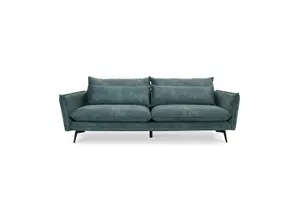 Waterloo 3 Seater Velvet Sofa, Petrol Blue Velvet