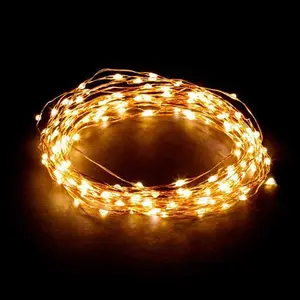 Robert Dyas Battery Operated 100 Silver Copper Metal String Lights - Warm White