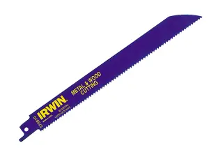 IRWIN 810R Sabre Saw Blade Metal & Wood Cutting 200mm Pack of 5