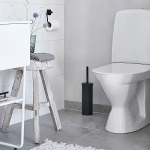 Smedbo Toilet Brush and Container with Square Wall Mount Plate