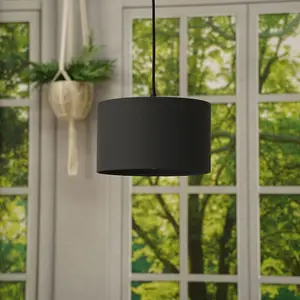 ValueLights Reni Black Fabric Small Ceiling Pendant Lamp Shade