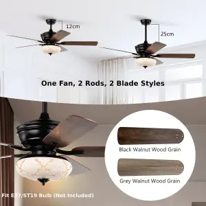 Costway Indoor Ceiling Fan w/ Light & Remote Control