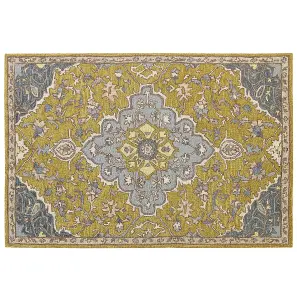 Wool Area Rug 140 x 200 cm Yellow and Blue MUCUR