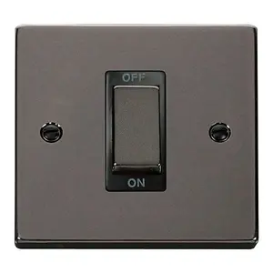 Black Nickel 1 Gang Ingot Size 45A Switch - Black Trim - SE Home