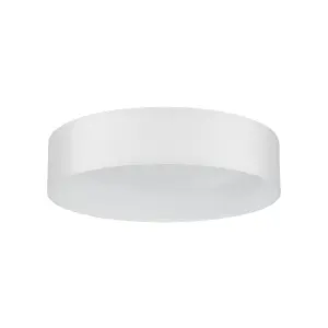 EGLO Pasteri White Fabric LED Flush Ceiling Light - Energy-Efficient, Warm White Light (D) 32cm