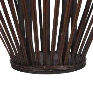 Beliani Rustic Lantern PANAT Wood Dark Wood