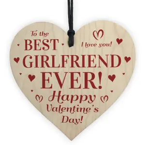 Valentines Gift For Girlfriend Wood Heart BEST GIRLFRIEND Gift For Her Keepsake