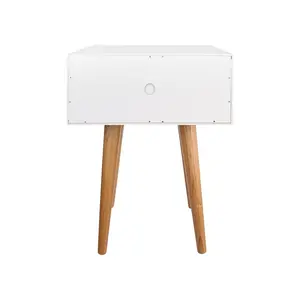 Mattias 1 Drawer Bedside Table Beige/White