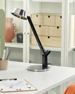 Metal LED Desk Lamp with USB Port Silver CHAMAELEON