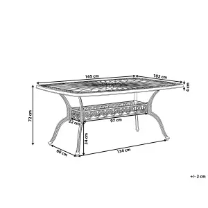 Garden Table Metal Dark Brown LIZZANO