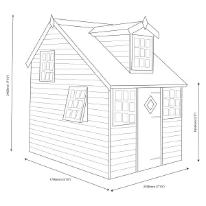 Shire 8x6 ft Cottage Whitewood pine Playhouse - Assembly required