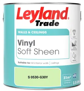 Leyland Trade Vinyl Soft Sheen Walls & Ceilings Emulsion Paint (S 0530-G30Y) - 2.5L