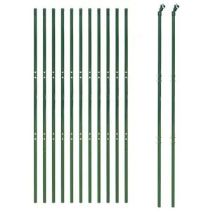 Nelda Anthracite Metal Fence Panels Green / 220cm H x 2500cm W / 13