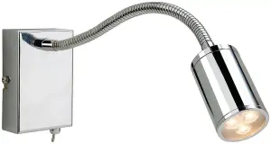 Luminosa Orion LED 3 Light Flexi Indoor Wall Spotlight (Switched) Chrome