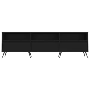 Berkfield TV Cabinet Black 150x30x44.5 cm Engineered Wood