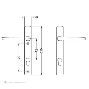 Avocet Lever/Lever Inline Door Handle - Gold - 31846