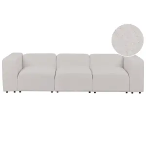 3 Seater Modular Boucle Sofa Light Grey FALSTERBO