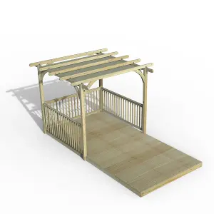 Forest Garden Grey Rectangular Pergola & decking kit x3 Balustrade (H) 2.5m x (W) 5.2m - Canopy included