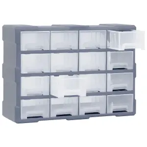 Berkfield Multi-drawer Organiser with 16 Middle Drawers 52x16x37 cm