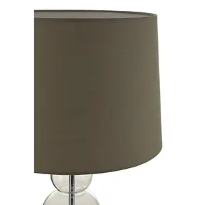 Interiors by Premier Luke Grey Fabric Shade Table Lamp