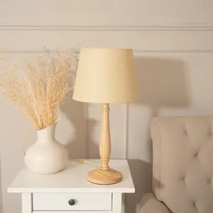 Annum Wood Table Lamp Natural / Beige / Yes