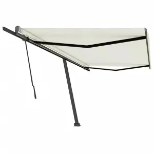 Berkfield Freestanding Manual Retractable Awning 500x300 cm Cream