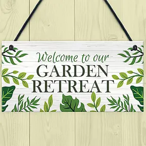 Red Ocean Garden Welcome Sign Gardening Gifts Home Decor Gifts Garden Shed Summer House