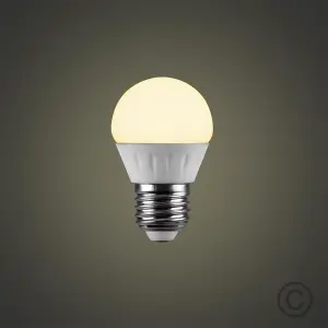 ValueLights Pack of 2 4w LED ES E27 Golfball Energy Saving Long Life Light Bulbs 3000K Warm White