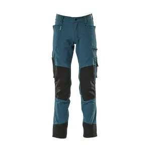 Mascot Advanced Stretch Trousers with Kneepad Pockets - Dark Petroleum   (38.5) (Leg Length - Regular)