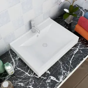 Belfry Bathroom 600mm L x 460mm W Ceramic Rectangular Sink White