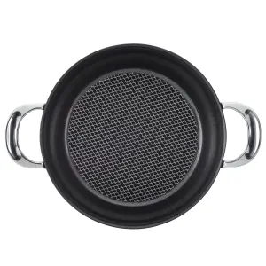 Anolon X SearTech Black Round Aluminium Durable Non-Stick Casserole Pan with Glass Lid 24cm