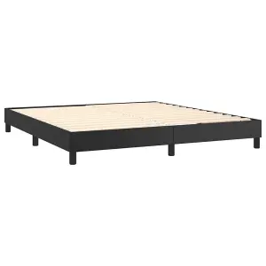 Berkfield Box Spring Bed Frame Black 180x200cm 6FT Super King Faux Leather