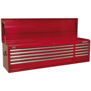 Red 10 Drawer Tool Chest with Lockable Storage - 1655 x 435 x 495mm