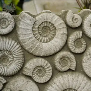 Fossil Wall Stone Statue Hanging Ammonite Dinosaur Outdoor Garden Ornament UK British Made Sculpture