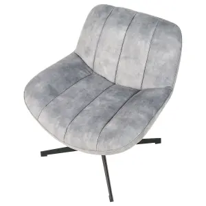 Chair with Footstool LIA with Footstool Velvet Light Grey