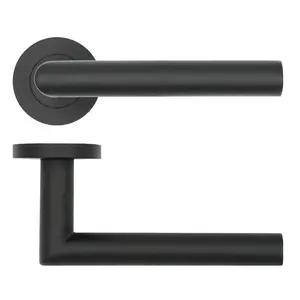 Lugano Lock Door Handle Power Coated Black