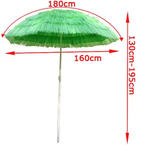 SunDaze 1.6M Green Hawaiian Parasol Outdoor Beach Patio Umbrella UV Protection