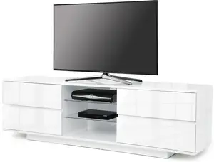 Centurion Supports Avitus Premium High Gloss White with 4-White Drawers and 2 Shelves up to 65" LED, OLED, LCD TV Cabinet