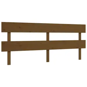 Berkfield Bed Frame with Headboard Honey Brown 200x200 cm Solid Wood