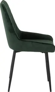 Athens Round Dining Set Green Velvet Chairs Concrete Effect Black