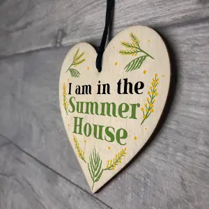 I Am In The Summerhouse Sign Hanging Door Sign Wood Heart Garden Shed Sign Home Decor Gift